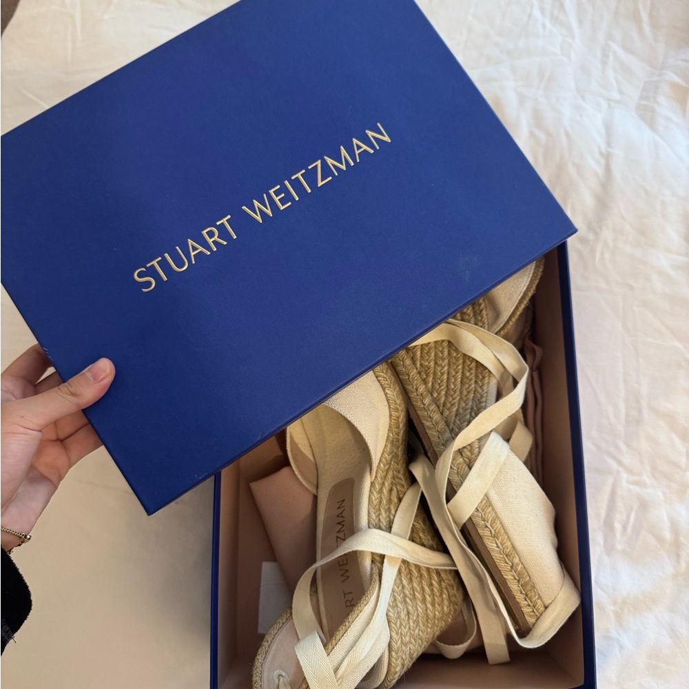 Stuart Weitzman Tan Espadrille Sandals